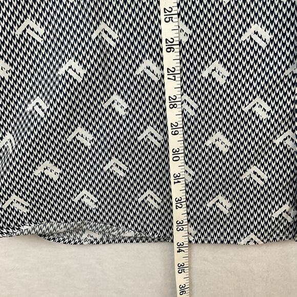 Perry Ellis Shirt Mens XLT Navy Blue White Geometric Short Sleeve Button Front - Picture 4 of 11